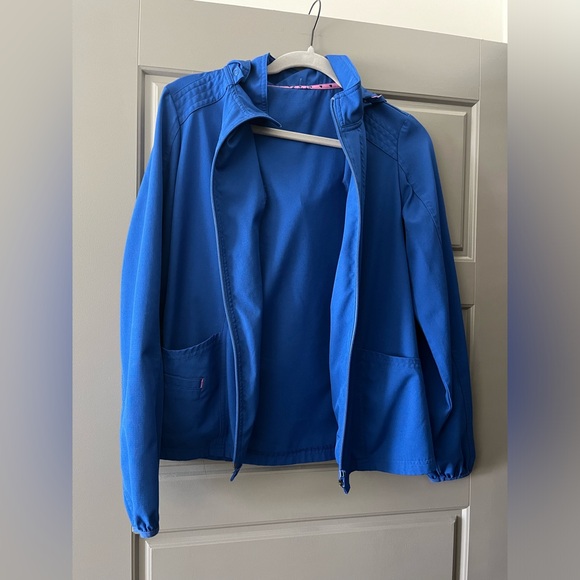 Heart soul galaxy blue scrub jacket small - Picture 1 of 3